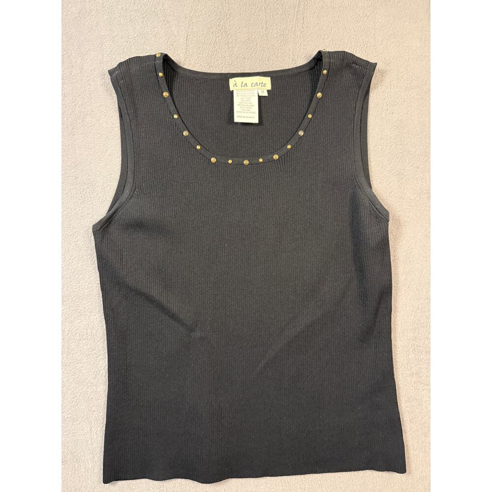 a la carte Studded Tank‎ Top Sleeveless Blouse Women's Size Medium Black